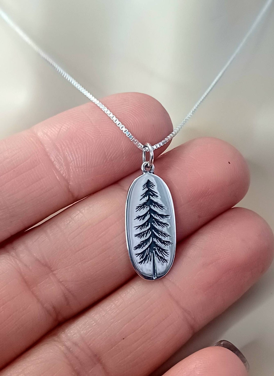 Pine Tree Necklace, 925, Sterling Silver, Evergreen Jewelry, Pine Tree