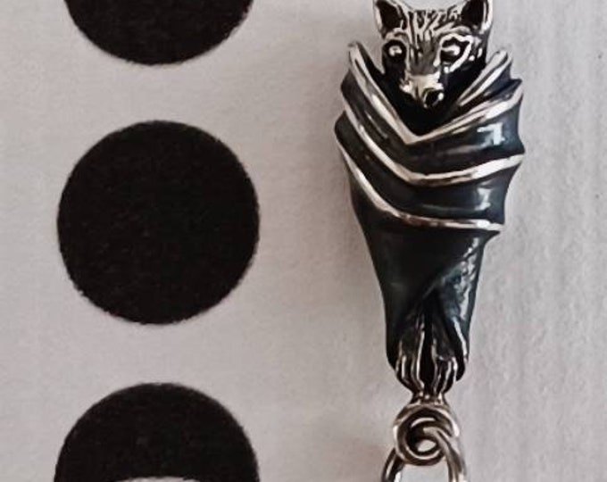 Tiny Bat Charm, Sterling Silver, Halloween Charm, Silver Bat Charm, Small Bat Charm,  1 piece