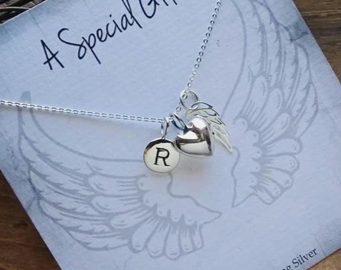Personalized Memorial Charm Necklace, Sterling Silver, Initial Necklace, Sympathy Memorial Bereavement Miscarriage Jewelry Gift for her