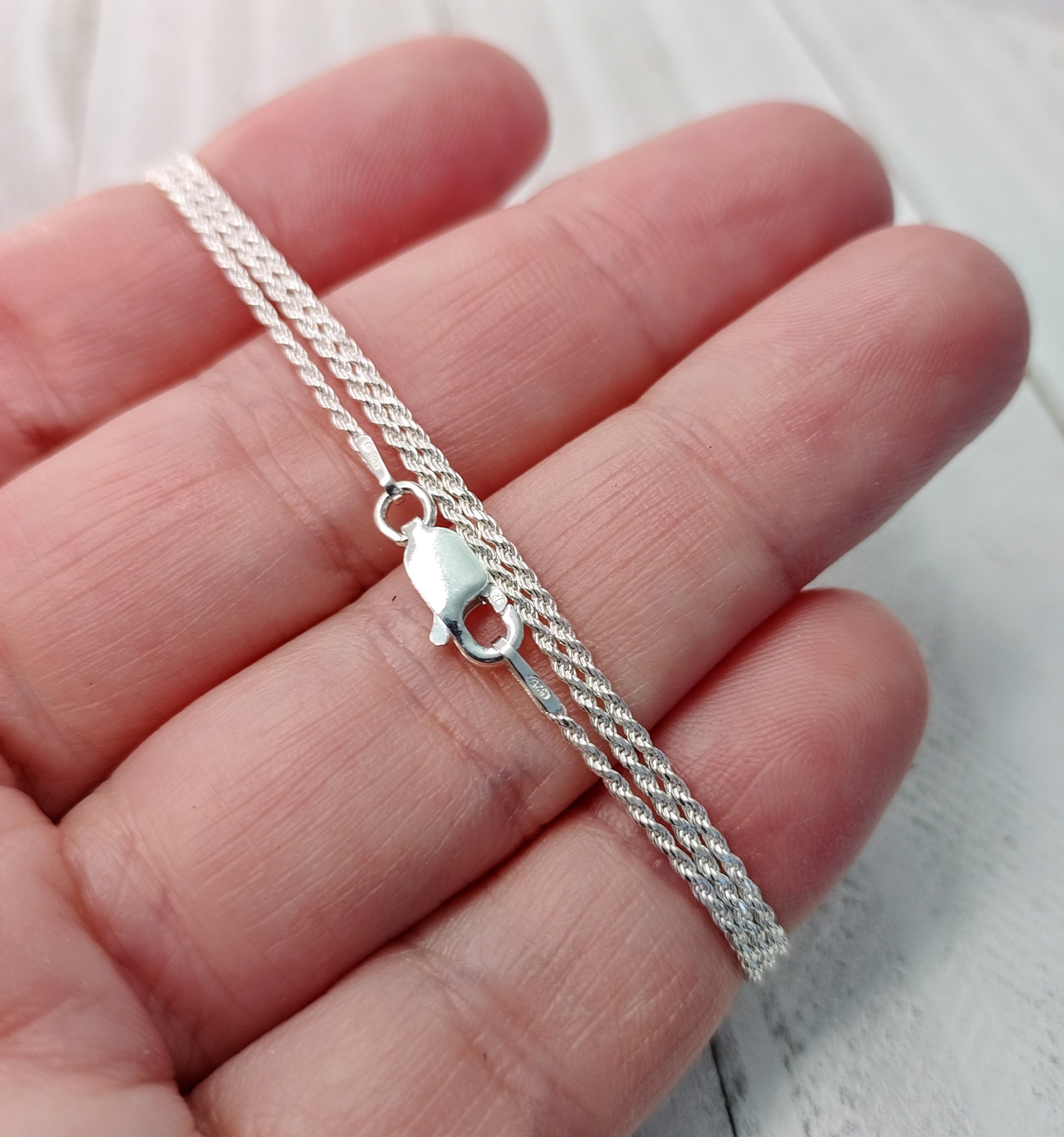 Sterling Silver Chain, Rope Chain, Rope Chain Necklace, 925 Sterling Silver Chain UNISEX, 1mm