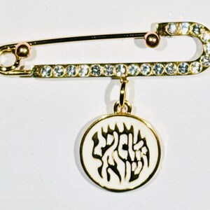 Enamel Shema Israel CRYSTAL STROLLER PIN™ 18k Gold Plated, Unique, Gift-Worthy, Go To Baby Shower, Newborn & Bris Gift, Baby Keepsake,