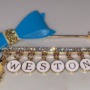 CUSTOM STROLLER PIN™, Hand Crafted 18k Gold Plated, Baby Brooche, Best Newborn & Baby Shower Gift, Baby Couture