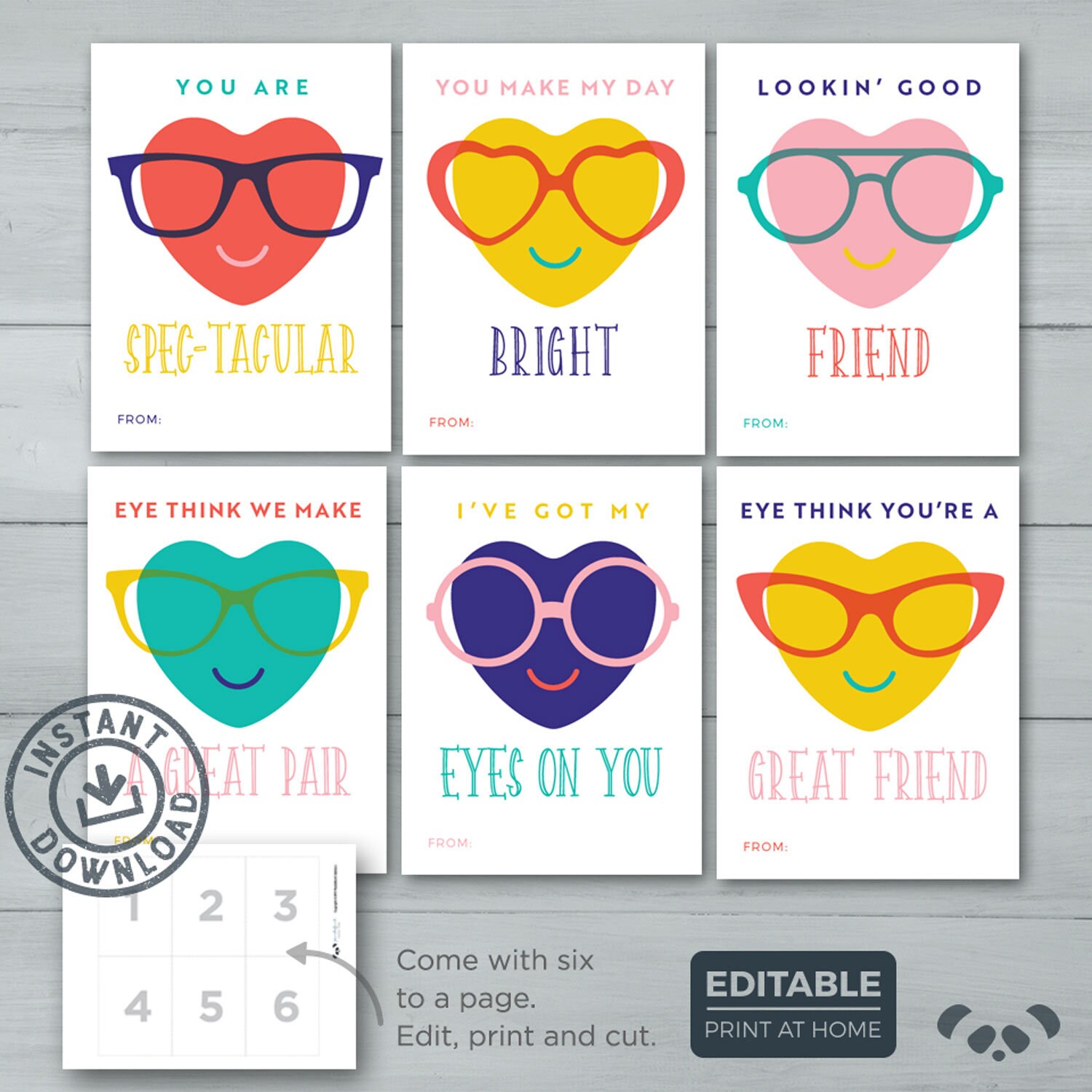 Kids Valentine Cards Glasses Sunglasses Valentines Glasses - Etsy