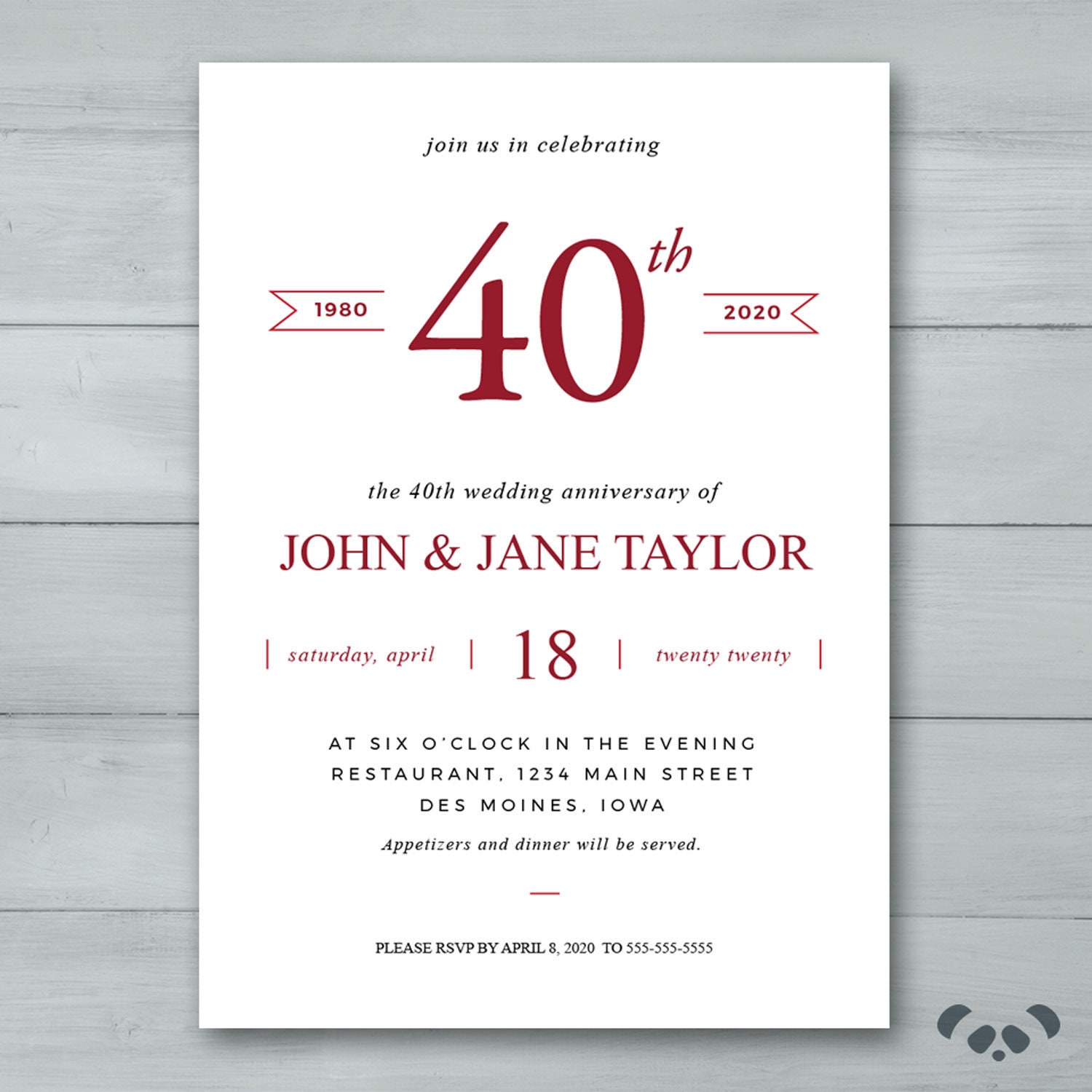 Anniversary Party Invitation Wedding Anniversary Party | Etsy