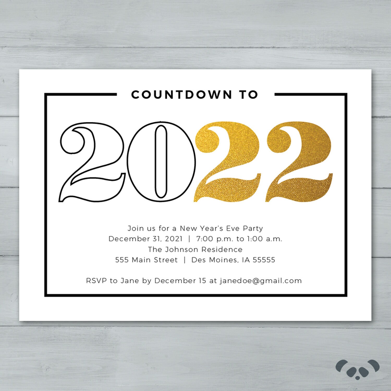 Silvester Party Einladung Neujahrseinladung Countdown Etsy