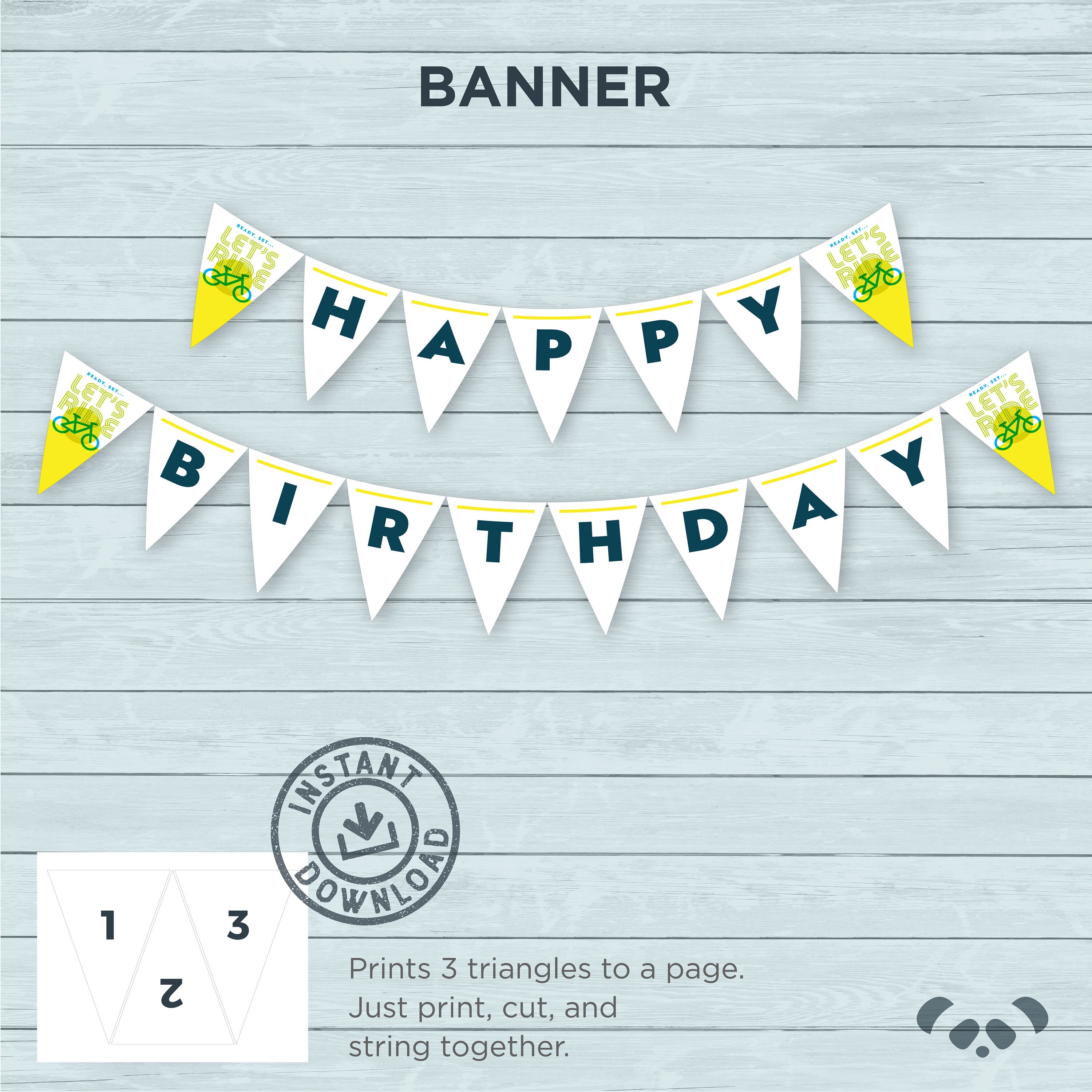 Printable Let's Ride Bicycle Birthday Party Pack Instant - Etsy