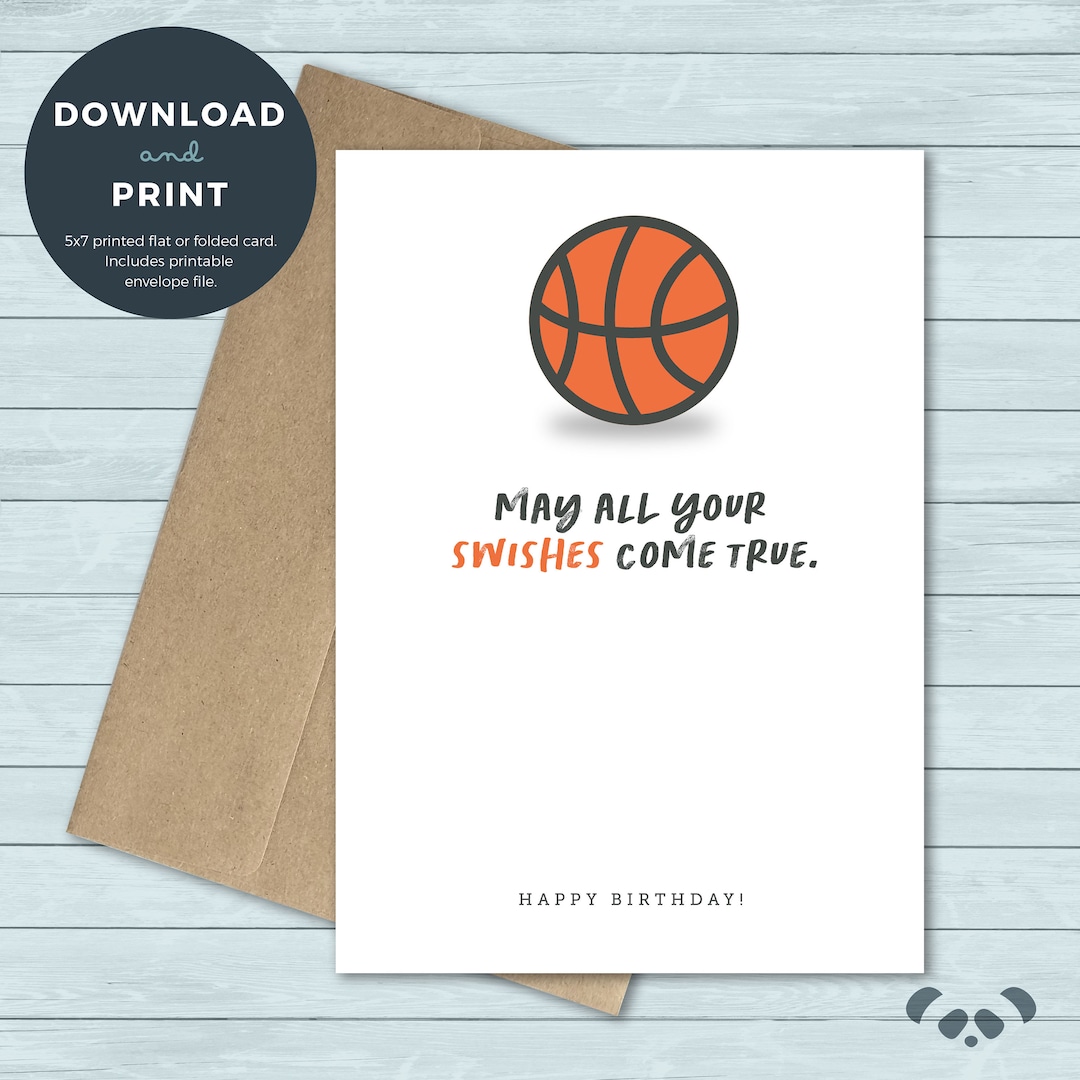 Carte Anniversaire Basket Gratuite à Imprimer Carte danniversaire imprimable Basket-ball Ballon Sport - Etsy France