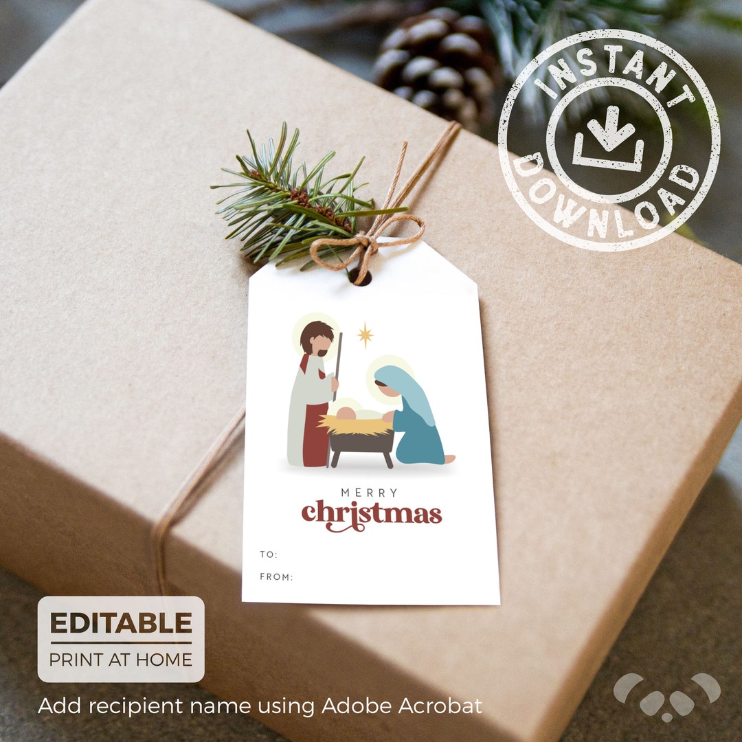 Printable Christmas Gift Tags Nativity Scene Christmas Gift Tags ...