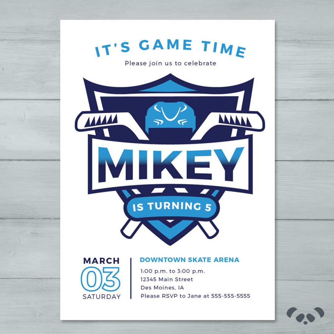 Hockey Birthday Invitation Ice Hockey Sticks Birthday Invitation Hockey