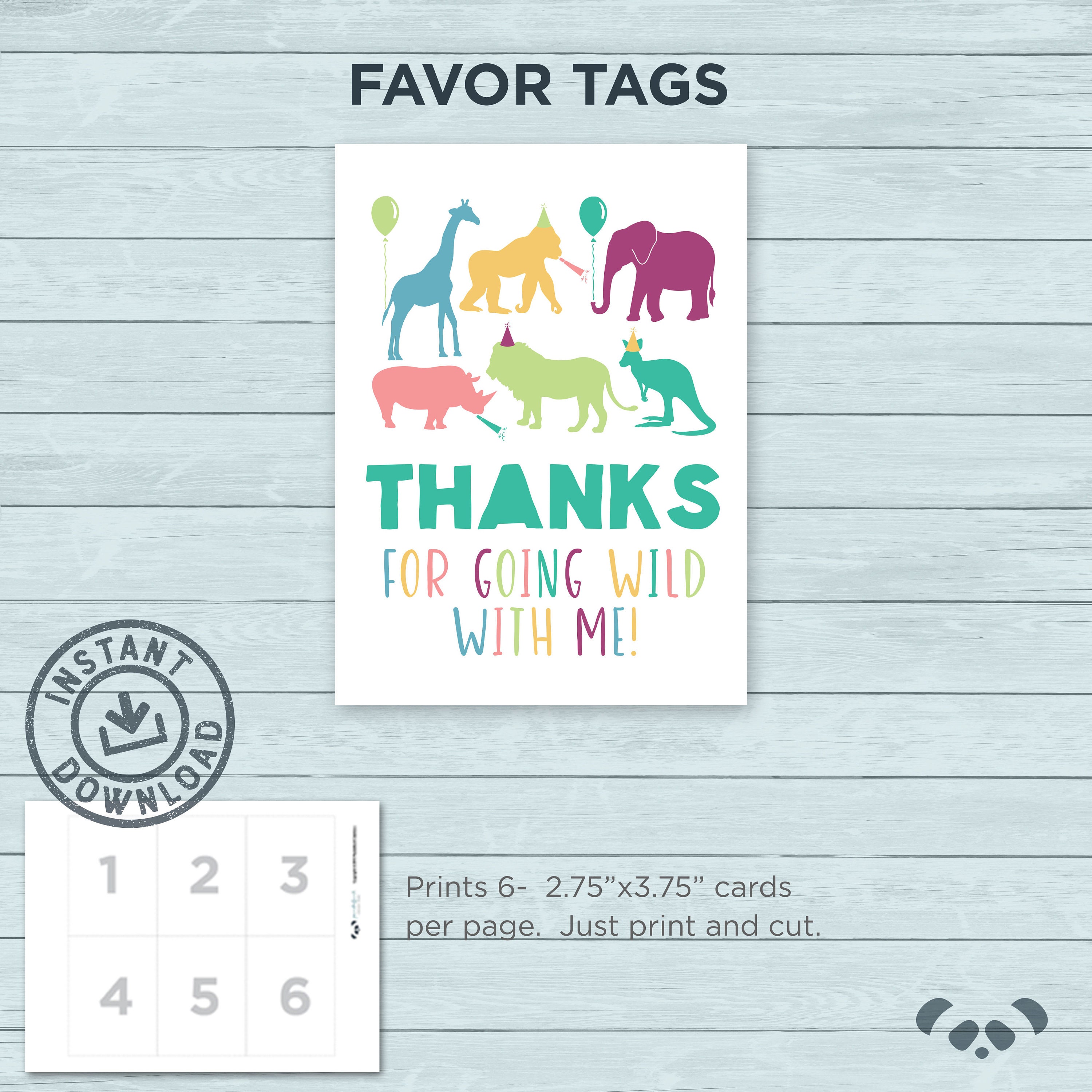 Printable Party Animals Birthday Party Pack Instant Download - Etsy