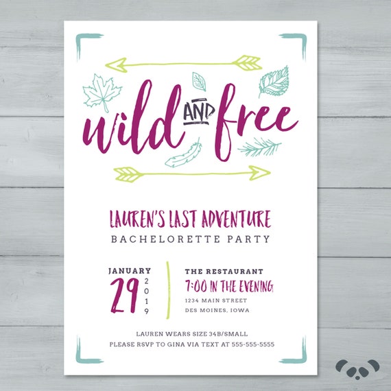 wild and free bachelorette party invitation arrows etsy free bachelorette party invitations