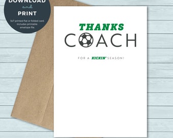 Printable Thank You Card Thanks Coach Golf Coach Thank You | Etsy