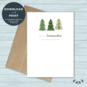 carte de Noël imprimable | Arbres de Noël Noël Carte de vœux de Noël | Téléchargement numérique