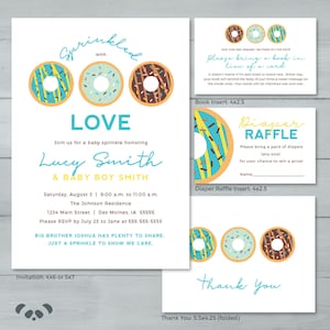 Donut Sprinkled with Love Baby Shower Sprinkle Invitation Suite  |  Sprinkled with Love Baby Sprinkle Invite  |  Donut Baby Shower Invite