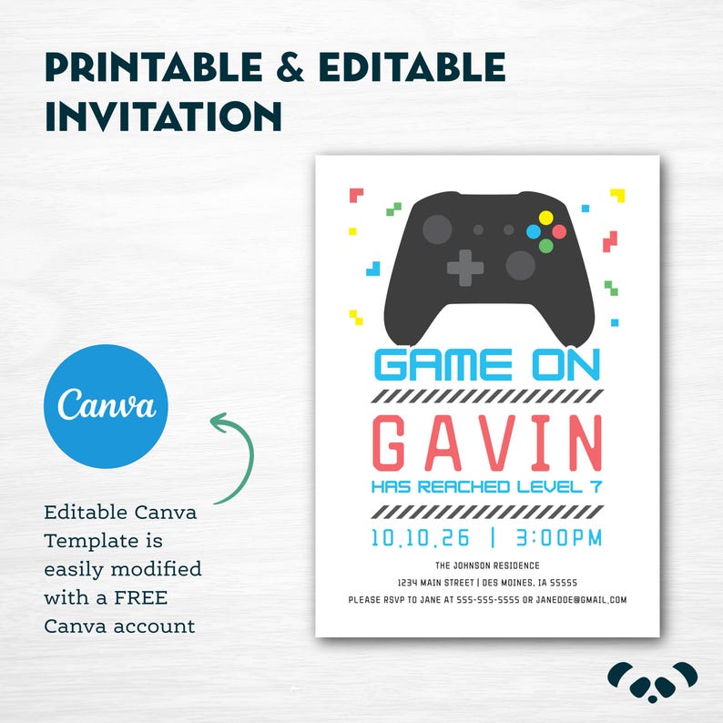 Gaming Video Games Birthday Invitation | Video Game Controller ...