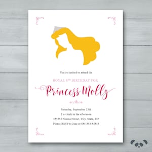 Invitation D Anniversaire De La Belle Et La Bete En Etsy