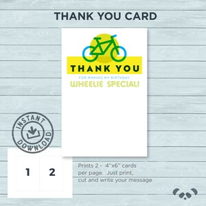 Fahrrad Bike Printable Dankeskarte |  Sofort Download Let es Ride Fahrrad Fahrrad Danke Karte