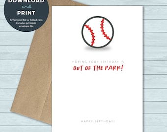Baseball Birthday Card - Etsy