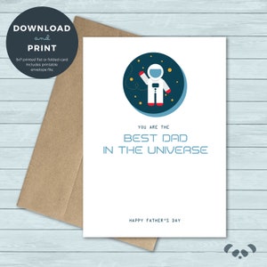 Druckbare Vatertagskarte |  Weltraum, Weltraum, Universum, Astronaut, Vater, Papa, Papa, Papa |  Vatertagskarte |  Digitaler Download