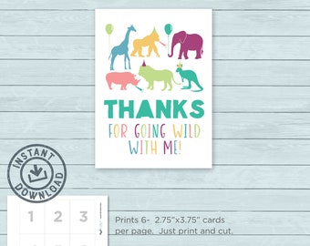 Party Animals Printable Party Favor Tags |  Instant Download Party Animals Favor Tags