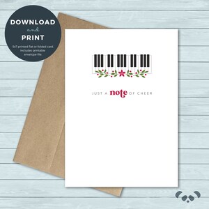 Druckbare Weihnachtskarte | Musik Klavierband Lehrer Keyboard Danke Weihnachten Grußkarte | Digitaler Download