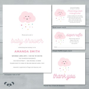 Cloud Sprinkle Bambino Doccia Invito Suite  Pioggia Cospargere Bambino Doccia Invito  Invito doccia cospargere