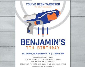 Nerf Invitation Etsy Nerf Invitation Etsy