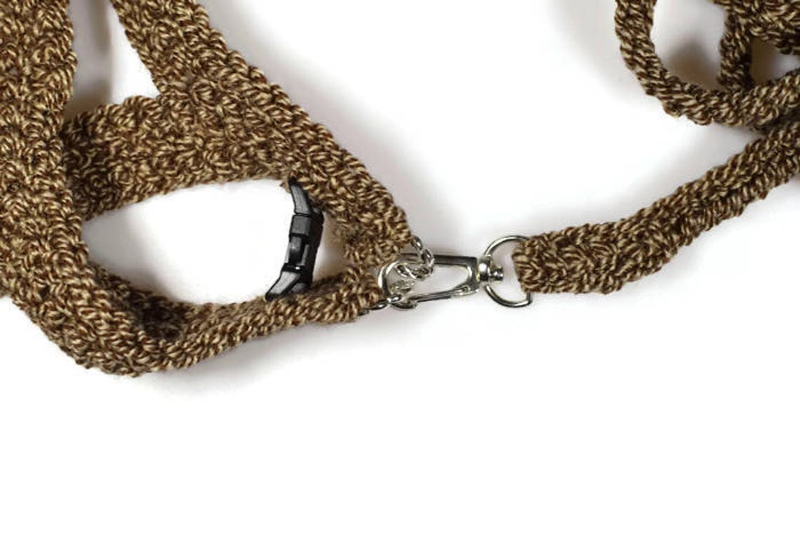 Crochet cat harness with leash Small pet harness Brown stylish Etsy