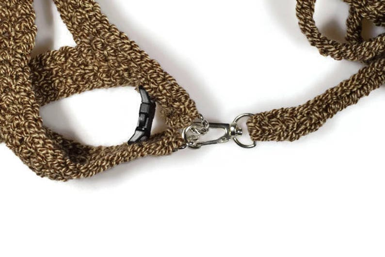 Crochet cat harness with leash Small pet harness Brown stylish handmade set of harness and leash Love my cat harness Leash for sphynx cat