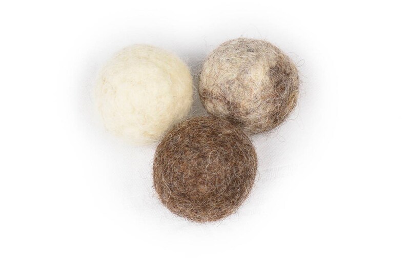 Organic not dyed felt cat balls Natural wool balls for cat Etsy