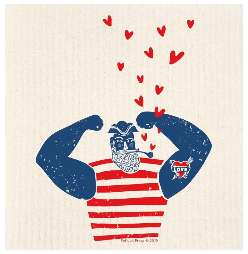 Potluck Press Love Sailor Dishcloth