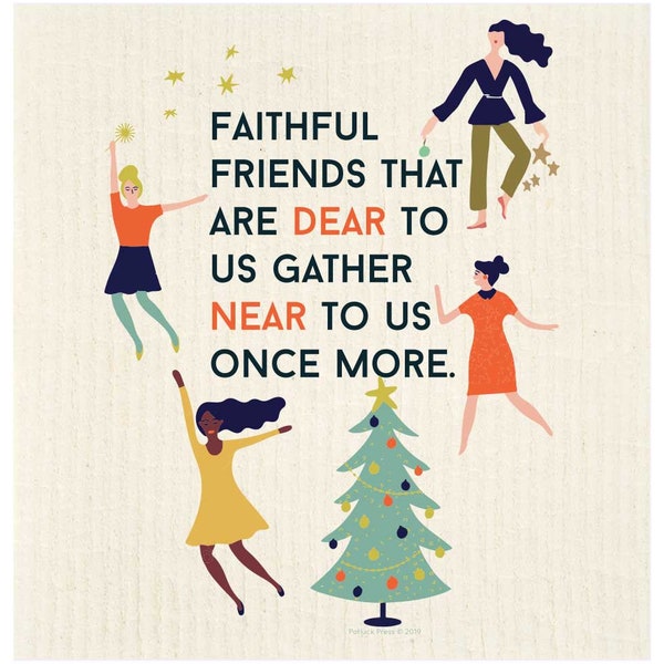 Faithful Friends That Are Dear To Us Swedish Dishcloth by Potluck Press