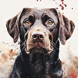 Loving Chocolate Labrador - Watercolor Art Print - Chocolate Lab Portrait - Dog Lover Gift - Pet Wall Decor