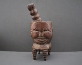 Vintage Wooden AFRICAN MORTAR and PESTLE from the Dan Tribe, Cote D 39 Ivoire.