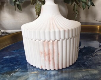 Jesmonite Jar, Eco Resin Decorative Ribbed Jar