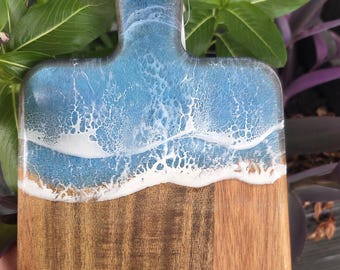 Small Ocean Serving Board, Cheese Board, 10x6 Wooden Beach Decor