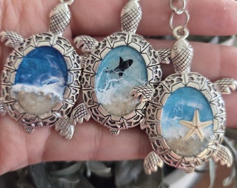 Sea Turtle Keychain, Ocean Beach Key Chain