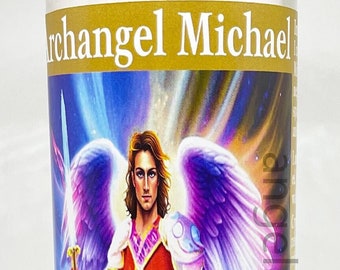 Archangel Michael Candle angel of protection strength shield blue white rays of safety security block negativity releasing chords