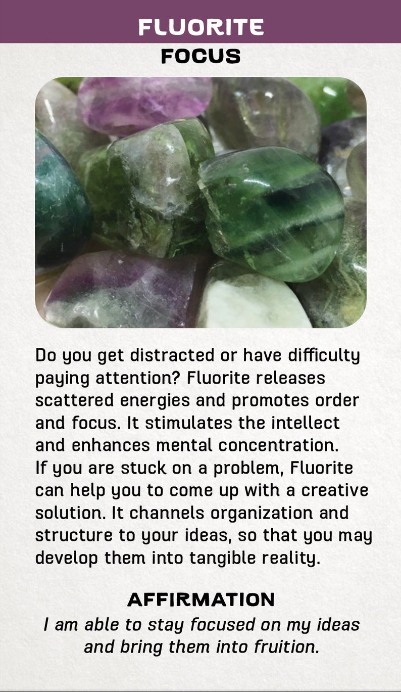 Crystal Message Cards Affirmation Deck Crystal Meaning Stone Definition ...