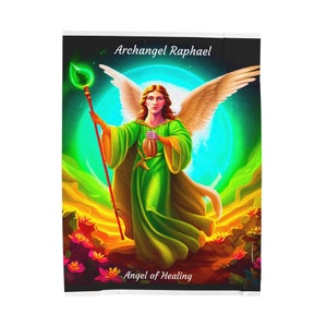 Archangel Raphael Blanket bedspread bed cover wall art tapestry picture wall hanging art print home decor artwork canvas wall art healing image 9