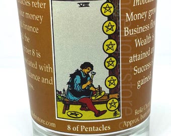 Eight of Pentacles Votive Candle