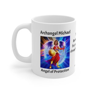 Archangel Michael Mug angel of protection for firefighters police gift saint michael catholic gift religious coffee tea cup