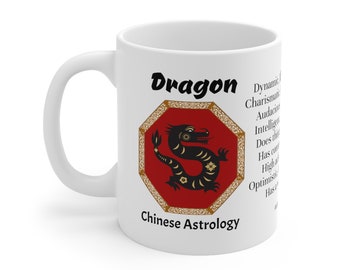 Dragon Chinese Zodiac Mug astrology item birth sign month cup horoscope gift personal gift for co-worker office worker friend neighbor boss