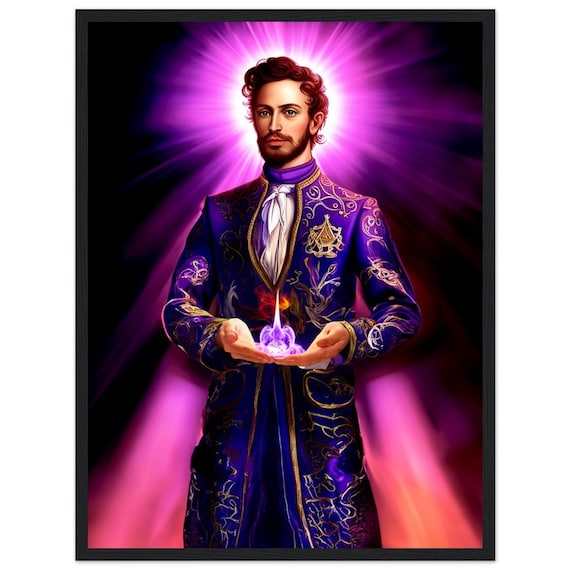**聖ゲルマヌス（Saint Germain）**のメダイ Saint Germain 18x24 Artwork Spiritual Deities Ascended Masters