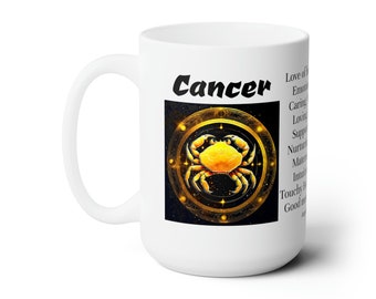 Cancer Mug zodiac astrology item birth sign month coffee tea cup horoscope gift personal gift for co-worker friend neighbor boss family