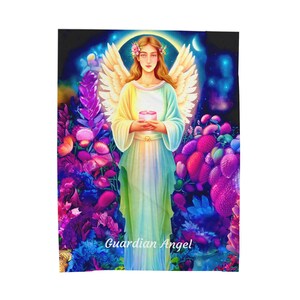 Guardian Angel Blanket bedspread bed cover wall art tapestry picture wall hanging home decor artwork canvas angel of blessing protection