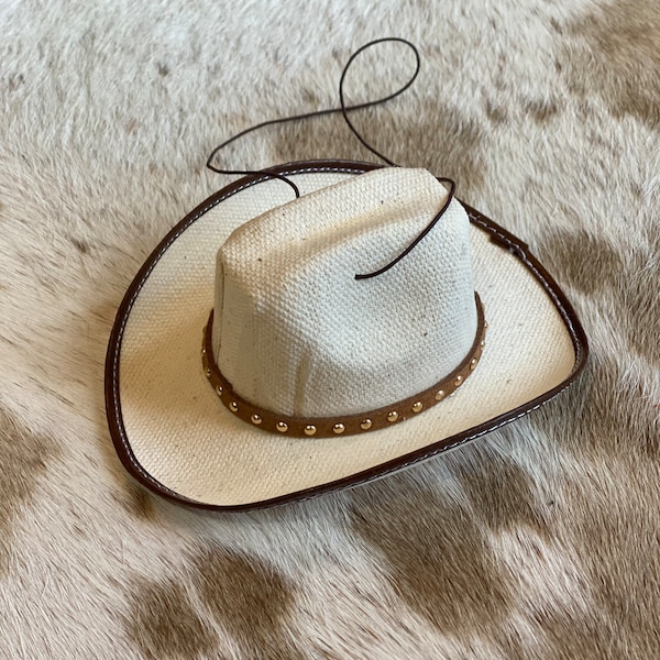 Mini Cowboy Cowgirl Hat Western Rearview Mirror Hanging Car Ornament Accessory
