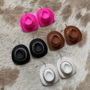 Mini Rhinestone Cowboy Hat Earrings