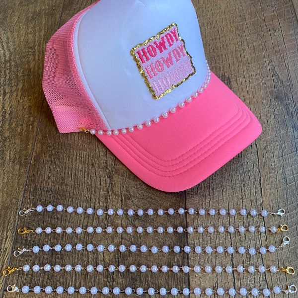 Trucker Hat Chain | Pearl Hat Chain | Mesh Hat Accessories | Baseball Cap | Country Western