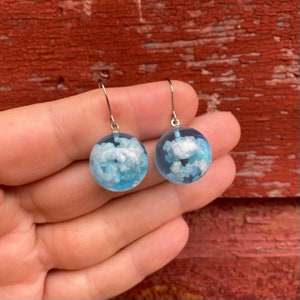 Captured Clouds Earrings | Sky In A Ball Earrings | Novelty Earrings | Unique Earrings | Pretty Earrings | Dangle Earrings